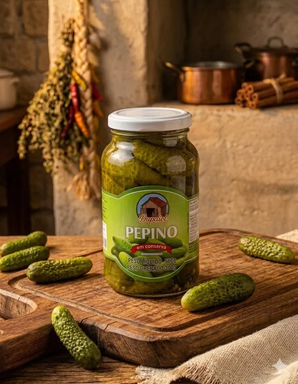 Pote de pepino em conserva premium Dupaiol (picles)