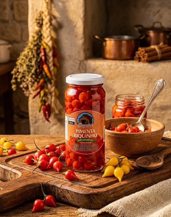 Pote de pimenta biquinho em conserva premium Dupaiol